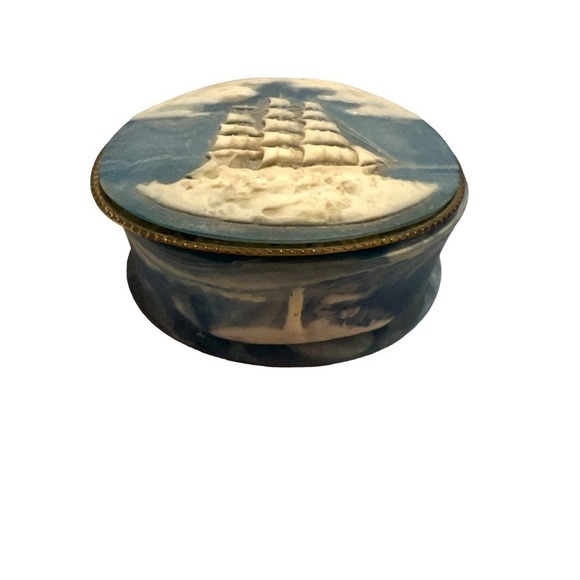 Incolay trinket Box and Belt Buckle Sailing Ships Belt Buckle - Picture 1 of 5